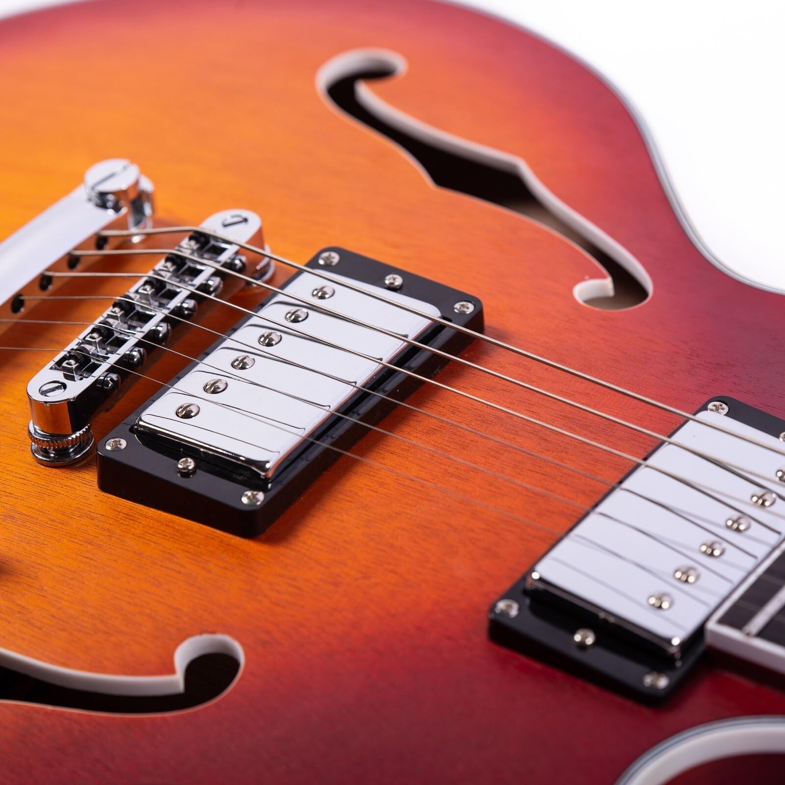 Standard Gitara Elektryczna Profesjonalna Gitara Elektryczna Semi Hollow Z Mahoniowym Korpusem Rozszczepianiem Cewek Odpowiednia Do Ćwiczeń Gry