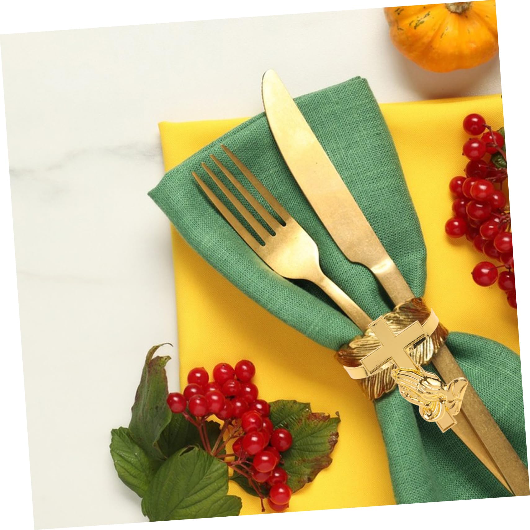 ABOOFAN 5 Set Portatovagliolo Da Comunione Rosa Elegante Tallone Caldo Portatovaglioli Anello Portatovagliolo Decorazioni Per La Tavola Decorazione Della Tavola Da Pranzo Golden 4 Pezzi*5