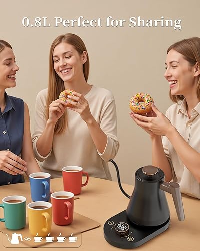 Miniatura 8 de Hervidor eléctrico inteligente de cuello de cisne con control WiFi, hervidor de café y té, temperatura precisa de ±1 °F, calentador de agua caliente