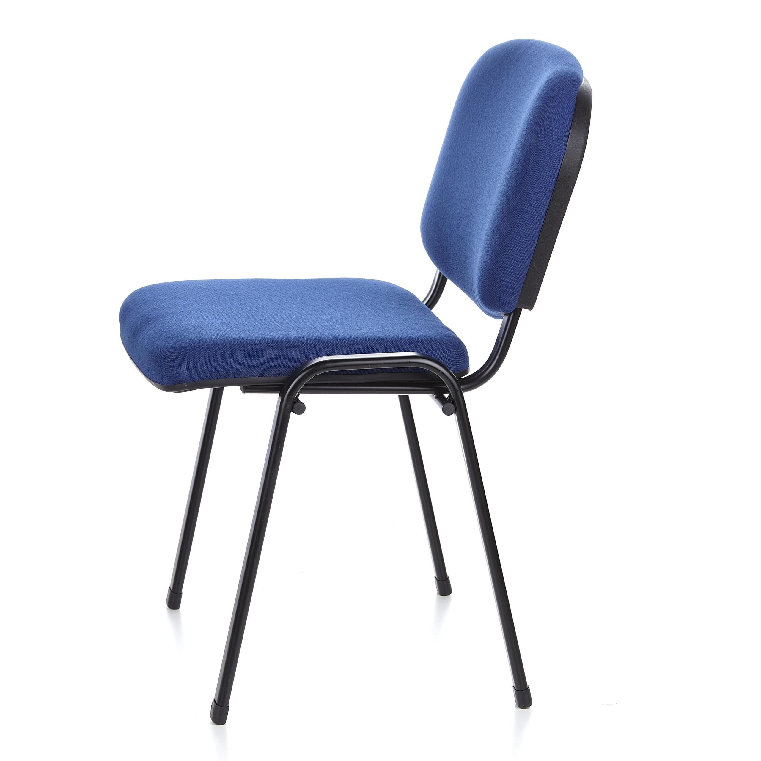 hjh OFFICE 4er Set Besucherstuhl stapelbar XT 600 Konferenzstuhl Stapelstuhl gepolstert, Metallgestell, Stoffbezug Blau 704510