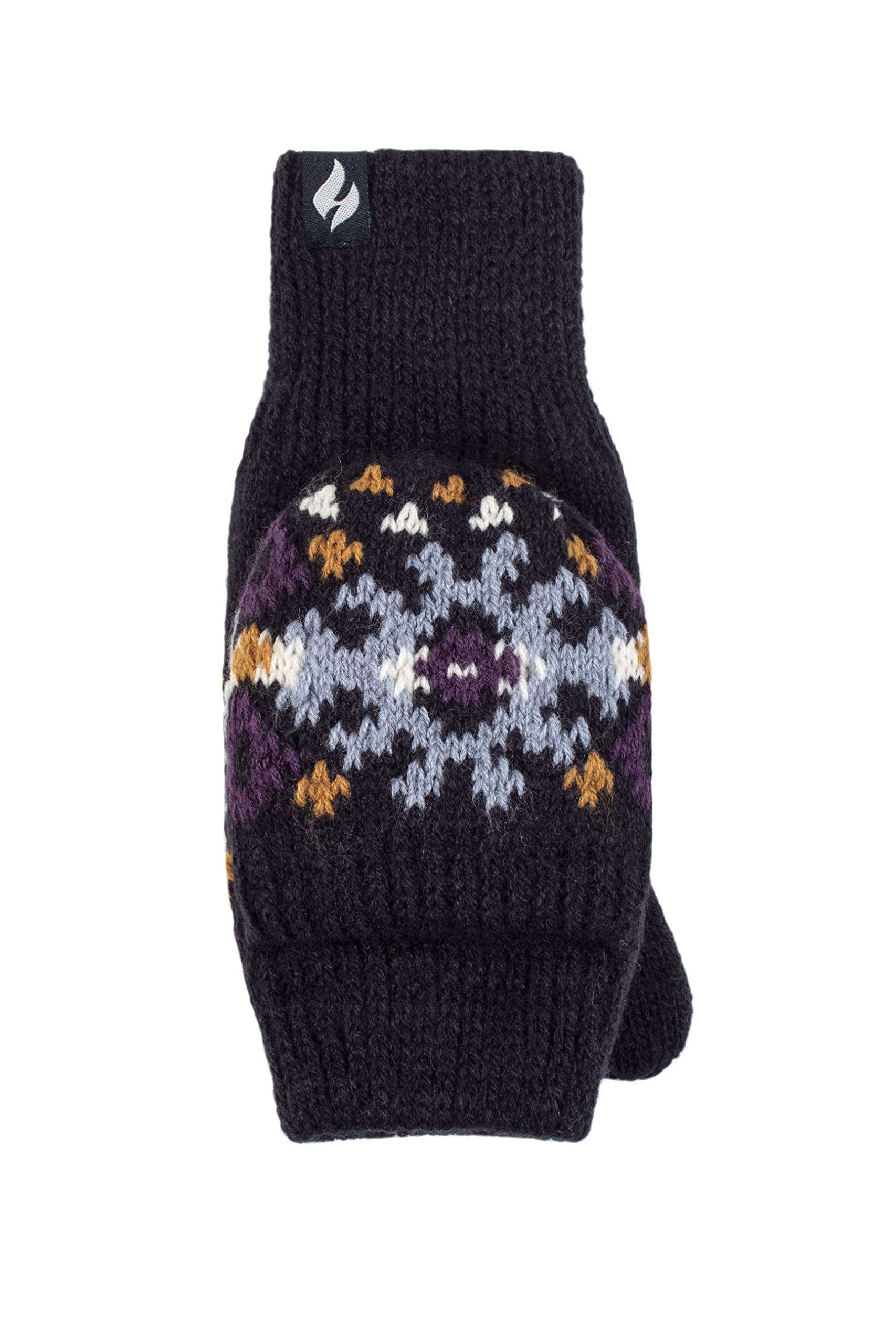 HEAT HOLDERS SOCKSHOP Ladies Heather Patterned Converter Mittens Pack of 1 Navy One Size