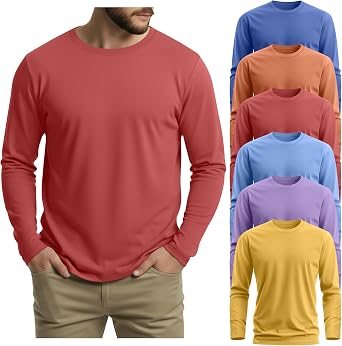 August Alley 6 Pack Mens Big and Tall Shirts Cotton Basic Tops