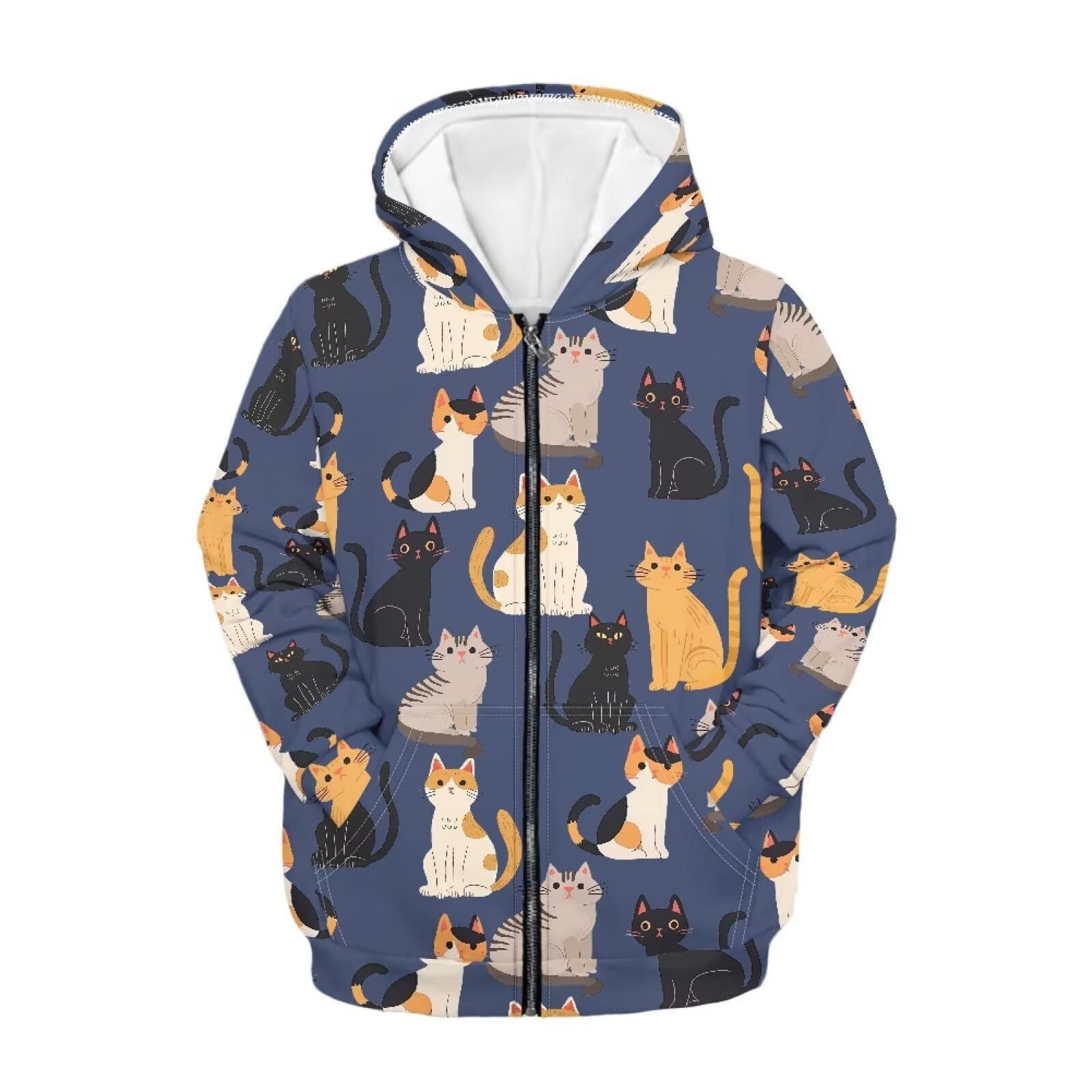 Zipper Hoodie for Kids Full Zip Up Sweatshirt Active Coat Hooded Pullover with Pockets Size 6-16 Boys Girls