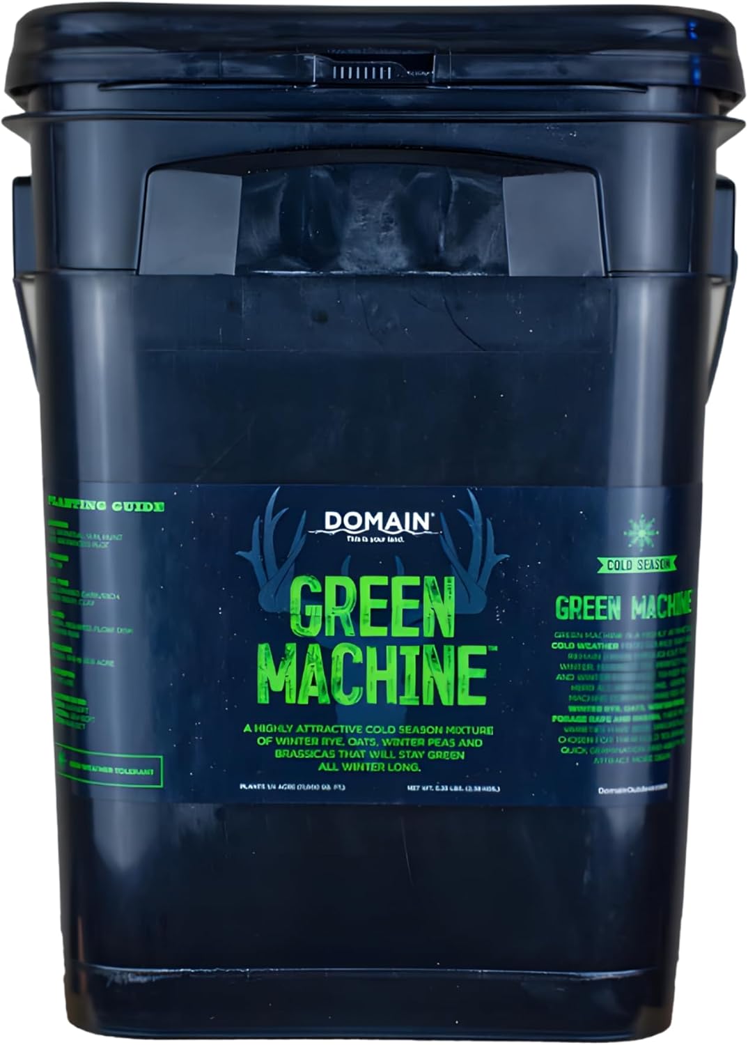 Domain Outdoor Green Machine Food Plot Seed for Deer, 1 Acre, Winter Peas, Forage Oats, Winter Rye, Forage Rape, Radish, Highly Attractive Food Source, Will Stay Green