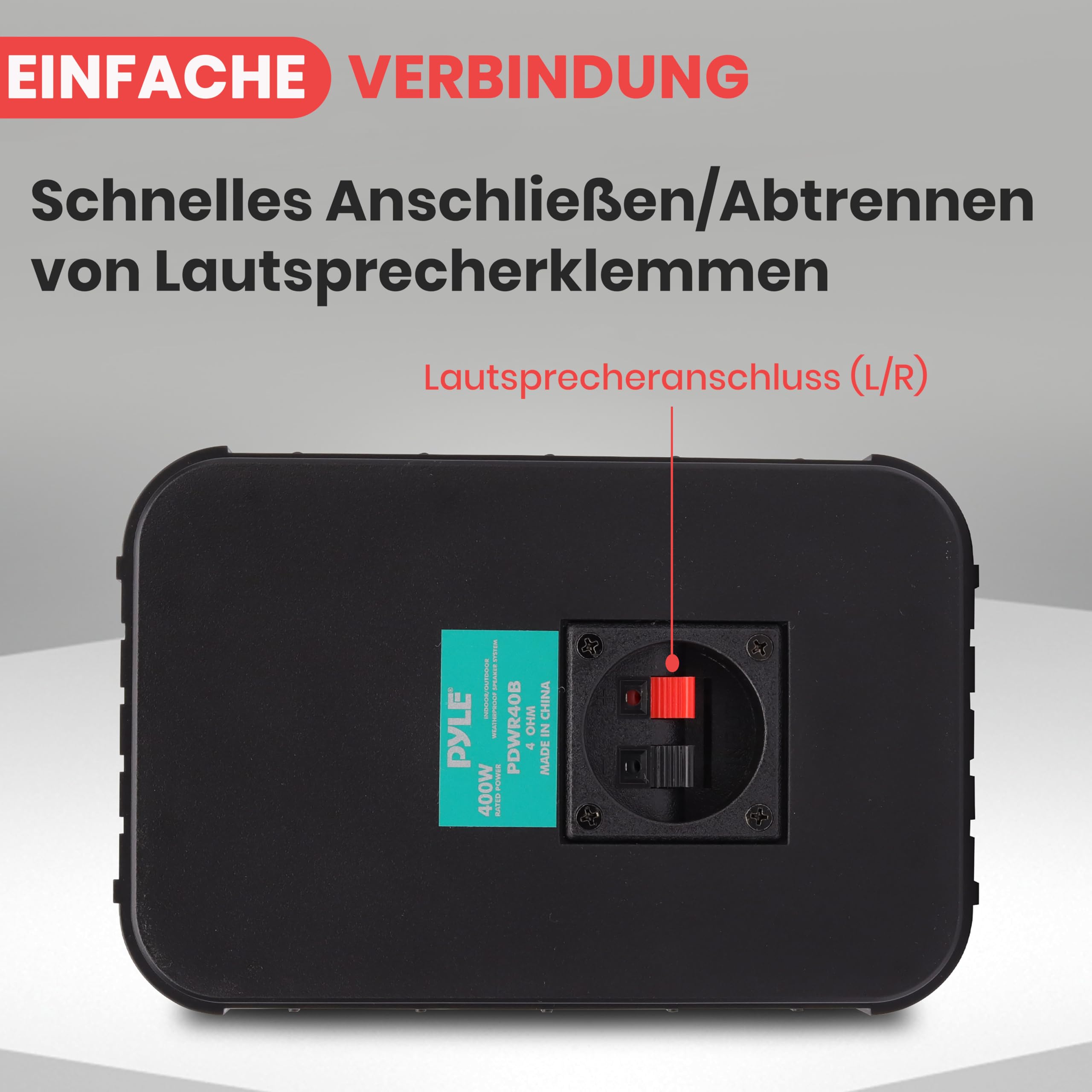 Pyle Outdoor Lautsprecher, Außen-Lautsprecher, 200W- Speaker, Wasserdicht, Musikbox- 2er Set, Indoor/Outdoor, für Patio, Garten,Deck, Boot, Terrasse, Restaurant, Leicht Montierbar