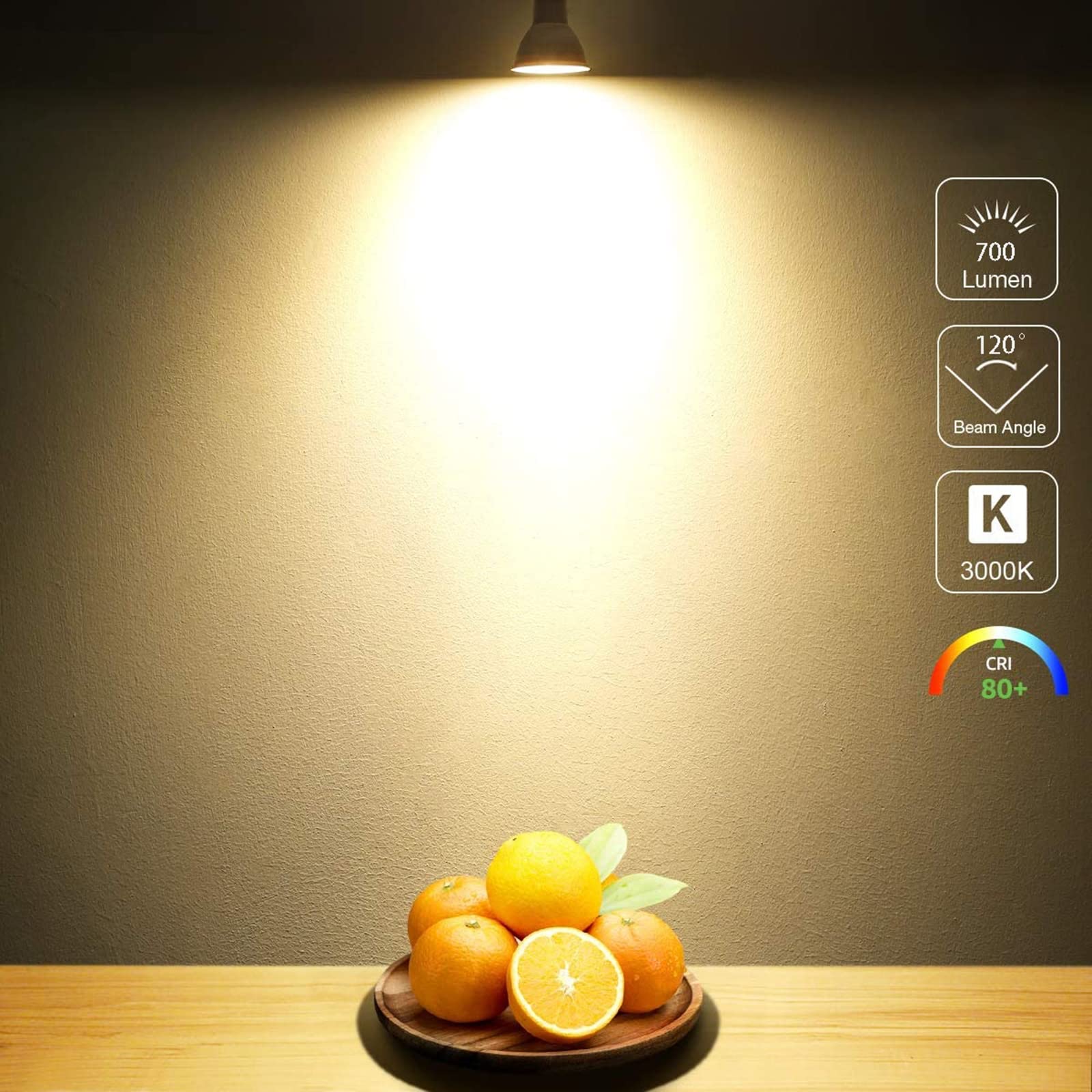 Paquete de 10 Bombillas LED GU10 de 7 W, 700 LM, Bombillas LED (Equivalente a halógeno de 70 W), Repuesto LED para iluminación empotrada en riel, no Regulable, CA 220 V ~ 240 V