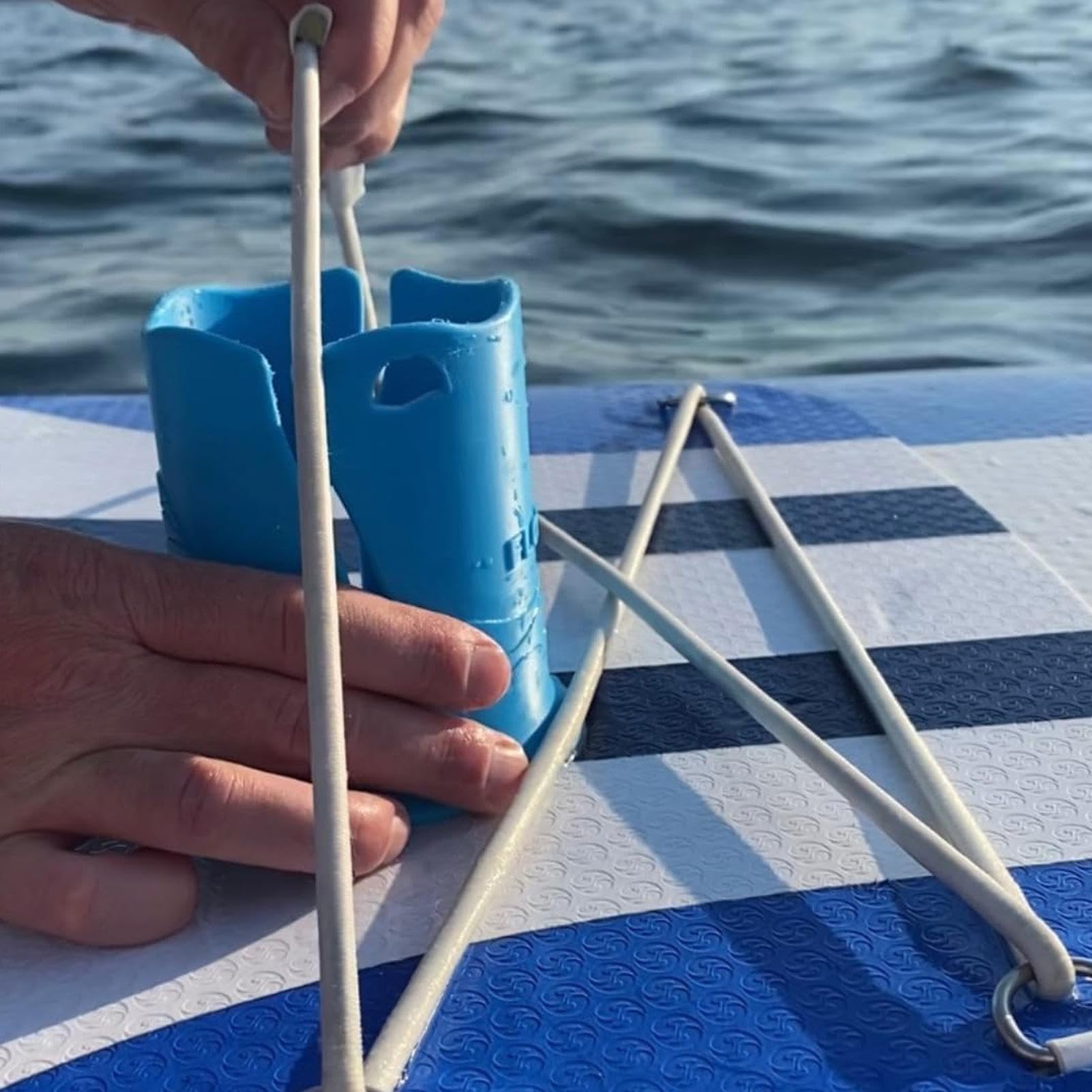 Portabicchiere E Supporto Per Telefono 2 In 1 Per Paddleboard SUP E Kayak, Colore Blu, Accessorio Universale - 3