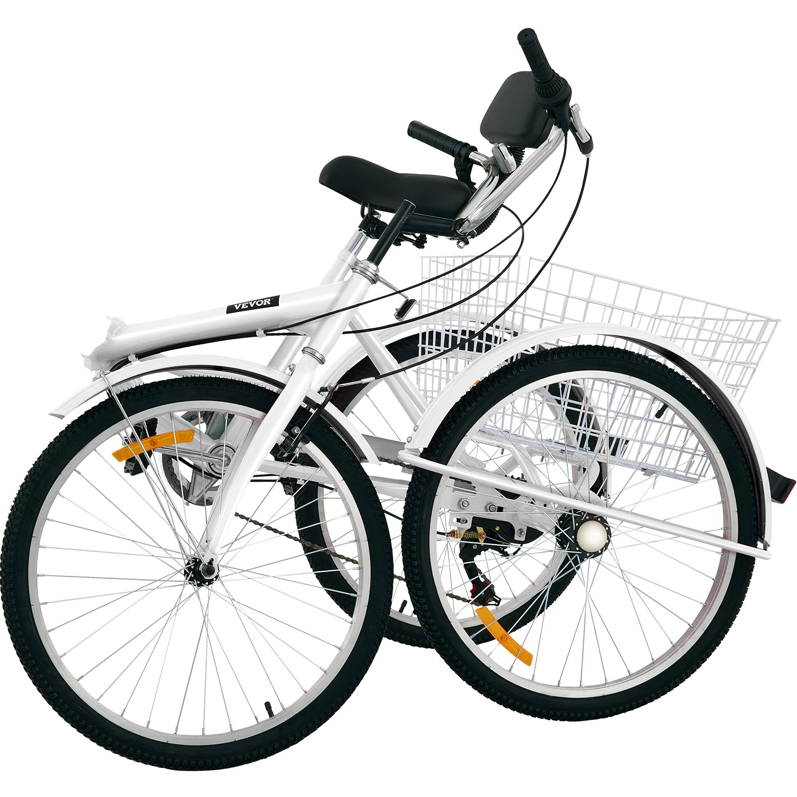 Buy Bkisy Tricycle Adult 26’’ 7Speed 3 Wheel Bikes for Adults Three
