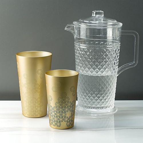 Miniatura 5 de Arora Vasos de aluminio para bebidas, vaso dorado de metal que cambia de color, taza de aluminio de 20 onzas, juego de 6