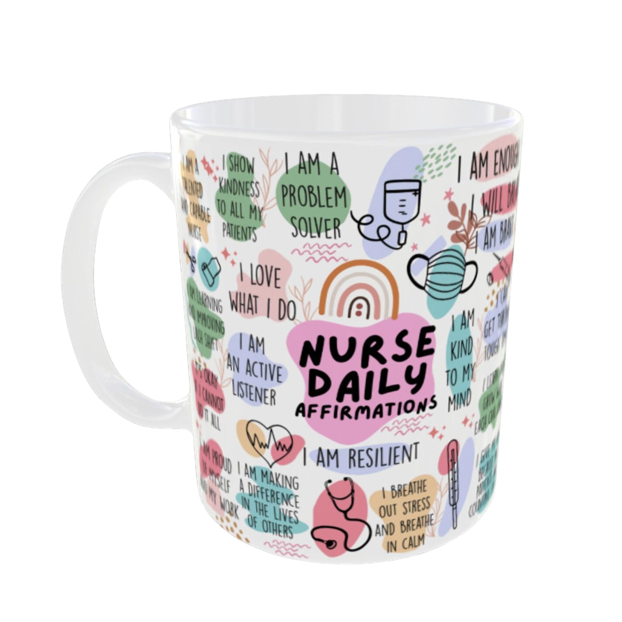Temas Store Nurse Daily Affirmations Coffee Mug, Inspirational Healthcare Worker Gift, Available in 11oz and 15oz (15oz) — image 1