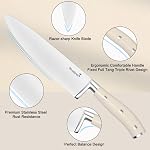 Kuisine Chef Couteau, acier inoxydable au carbone élevé Ultra Poignée ergonomique à lame pointue, ensemble de couteaux à la chatte avec aiguiseur intégré, cadeau élégant pour les vacances (Ivory Pro,15PCS)