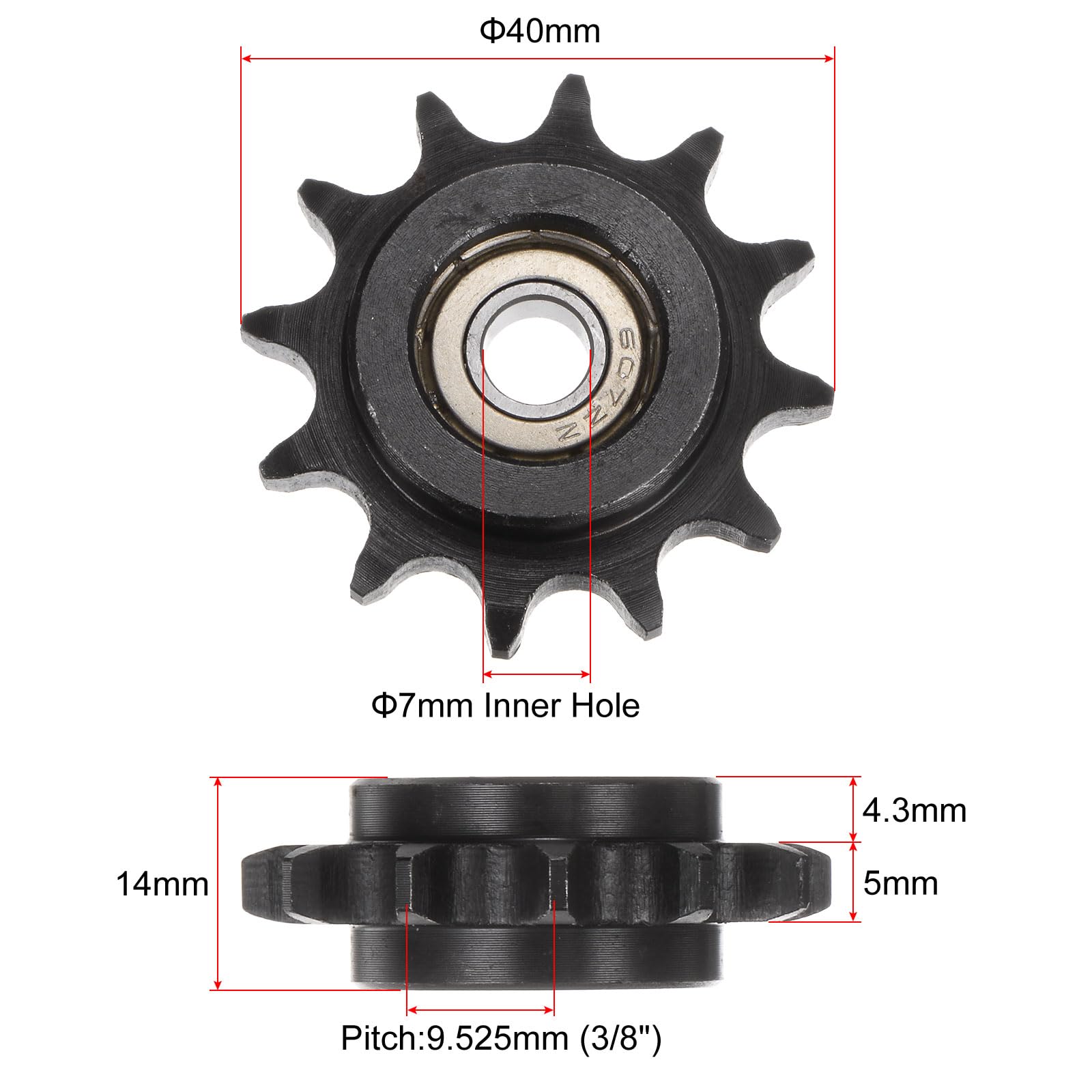 TB Woods 8MPC36S21 QT Power Chain II Sprocket, 1610 Bushing, 36 Teeth, 8 mm Tooth Pitch, 8M Section, 21 mm Belt Width, 3.546