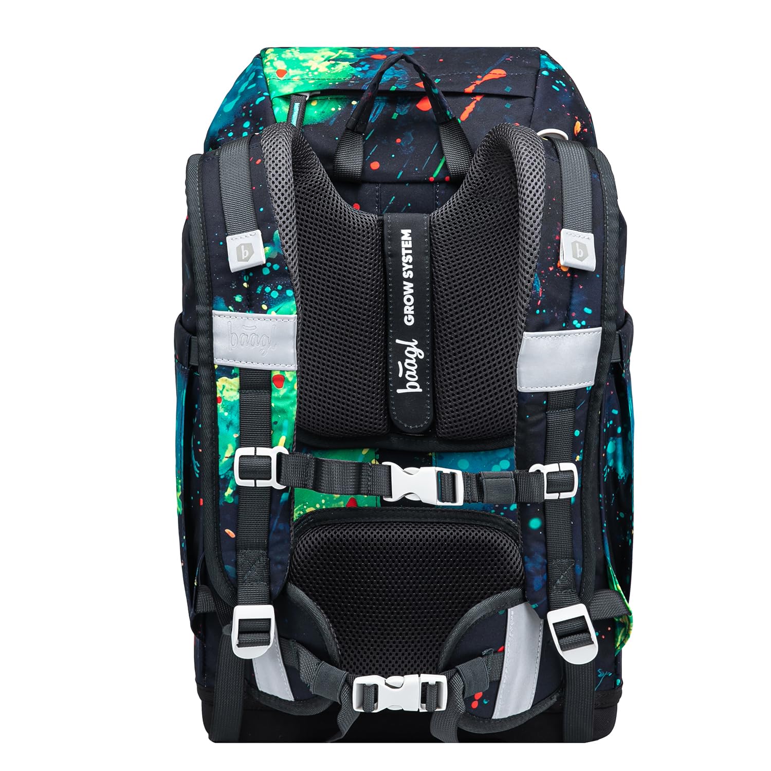 Baagl Schulranzen Jungen Set 3 Teilig Airy Plus Schultasche 25 l - Chill | Ergonomischer Schulrucksack und Grundschule Ranzen für die 1. Klasse enthält ein Federmäppchen sowie einen Turnbeutel.