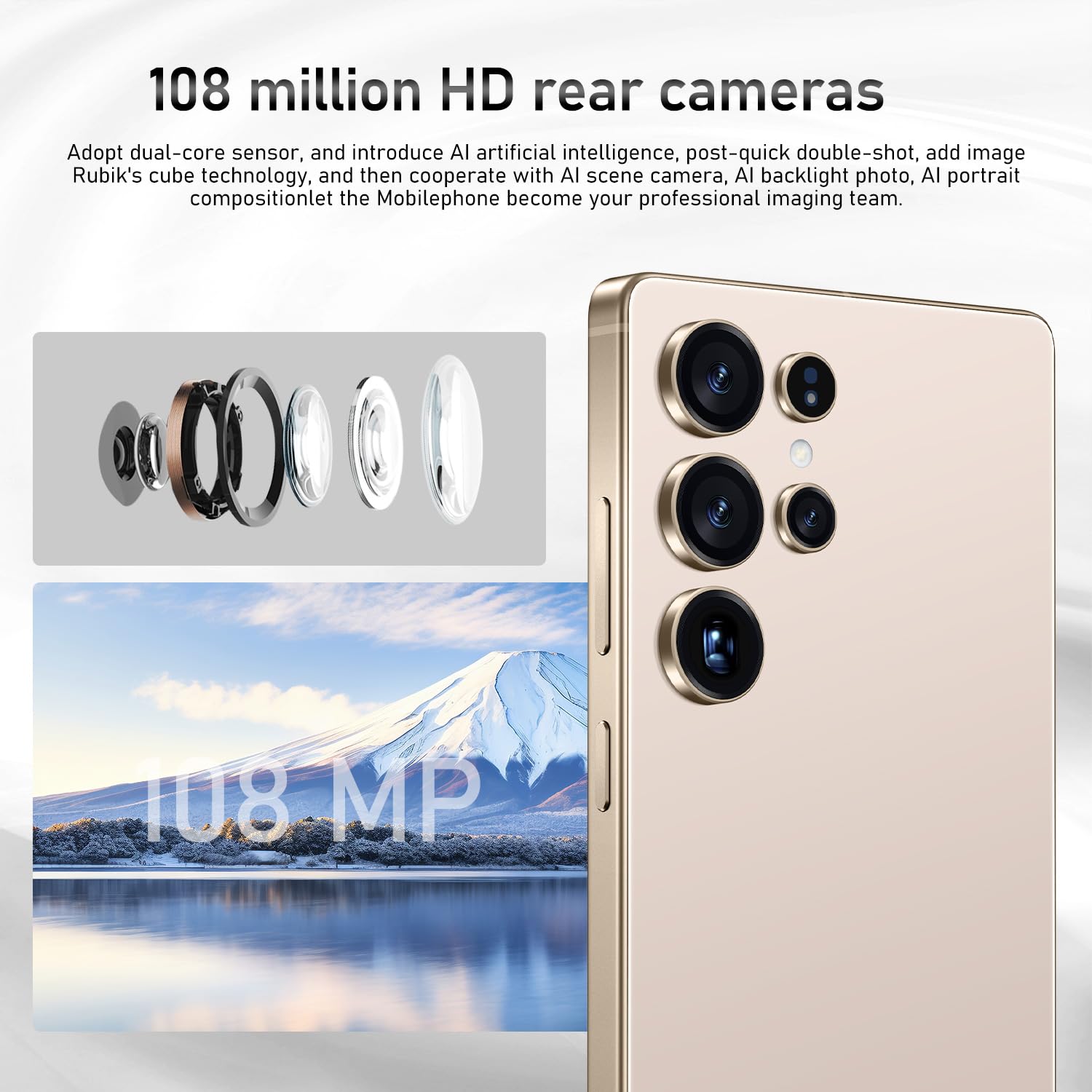 I25 Ultra Unlocked Smartphone,16+512GB Unlocked Phone,6.9" HD+ Display,Built in Pen,Snapdragon 8 Gen3 7000mAh Dual Speakers 5G/Face ID/Fingerprint Lock/Dual SIM/GPS (Desert Titanium)
