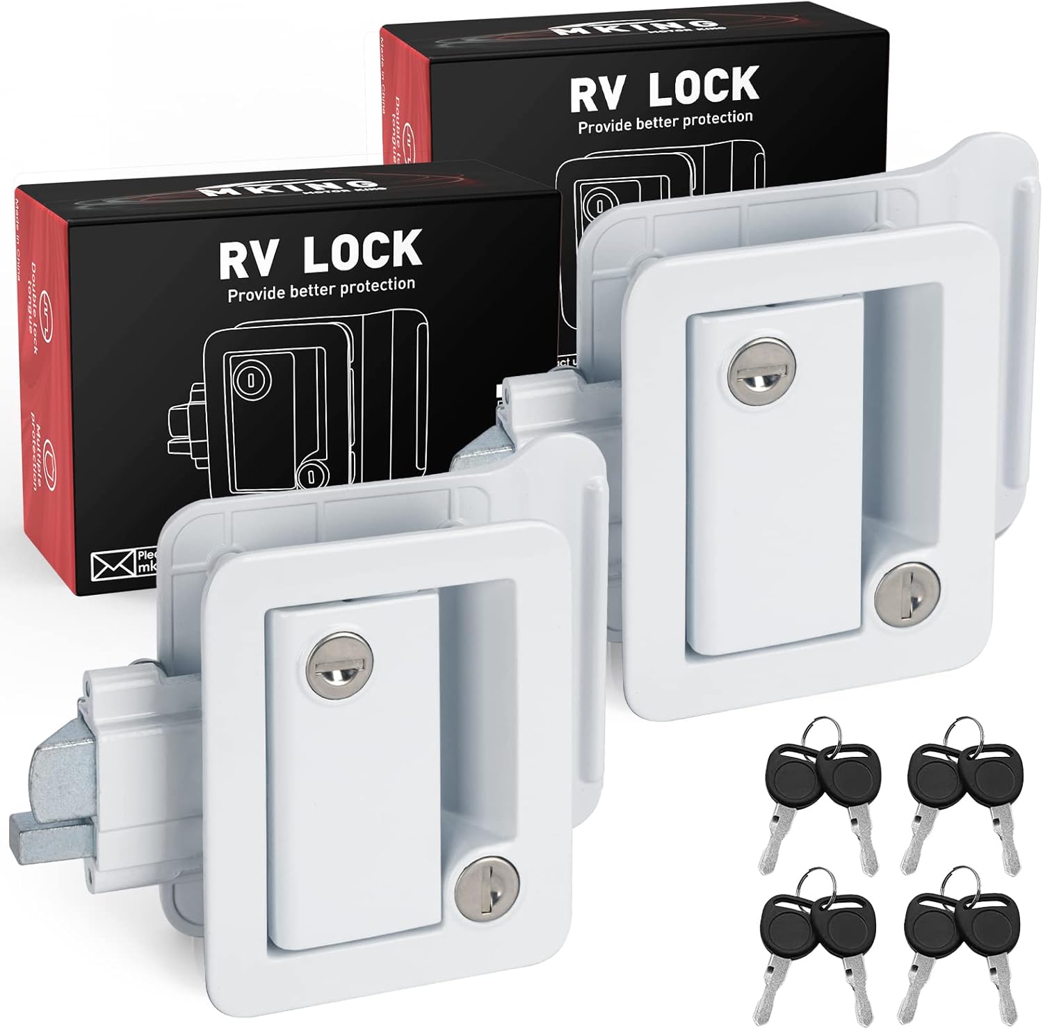 MKING RV Door Lock, Camper Door Lock, RV Entry Door Latch, Travel