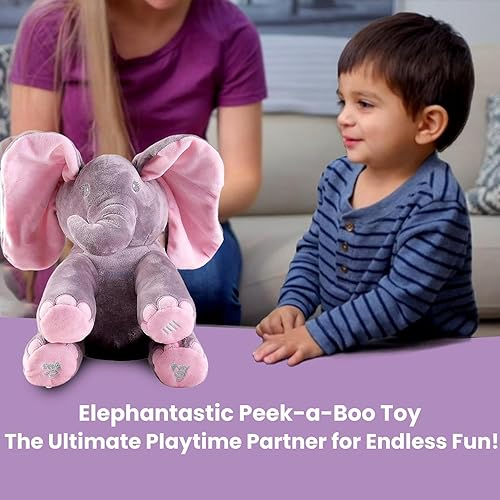 Miniatura 6 de Dimple Kaia - Elefante de peluche interactivo animado para cantar y Peek-A-Boo con orejas flexibles, atractivo juguete musical para bebé, regalo de