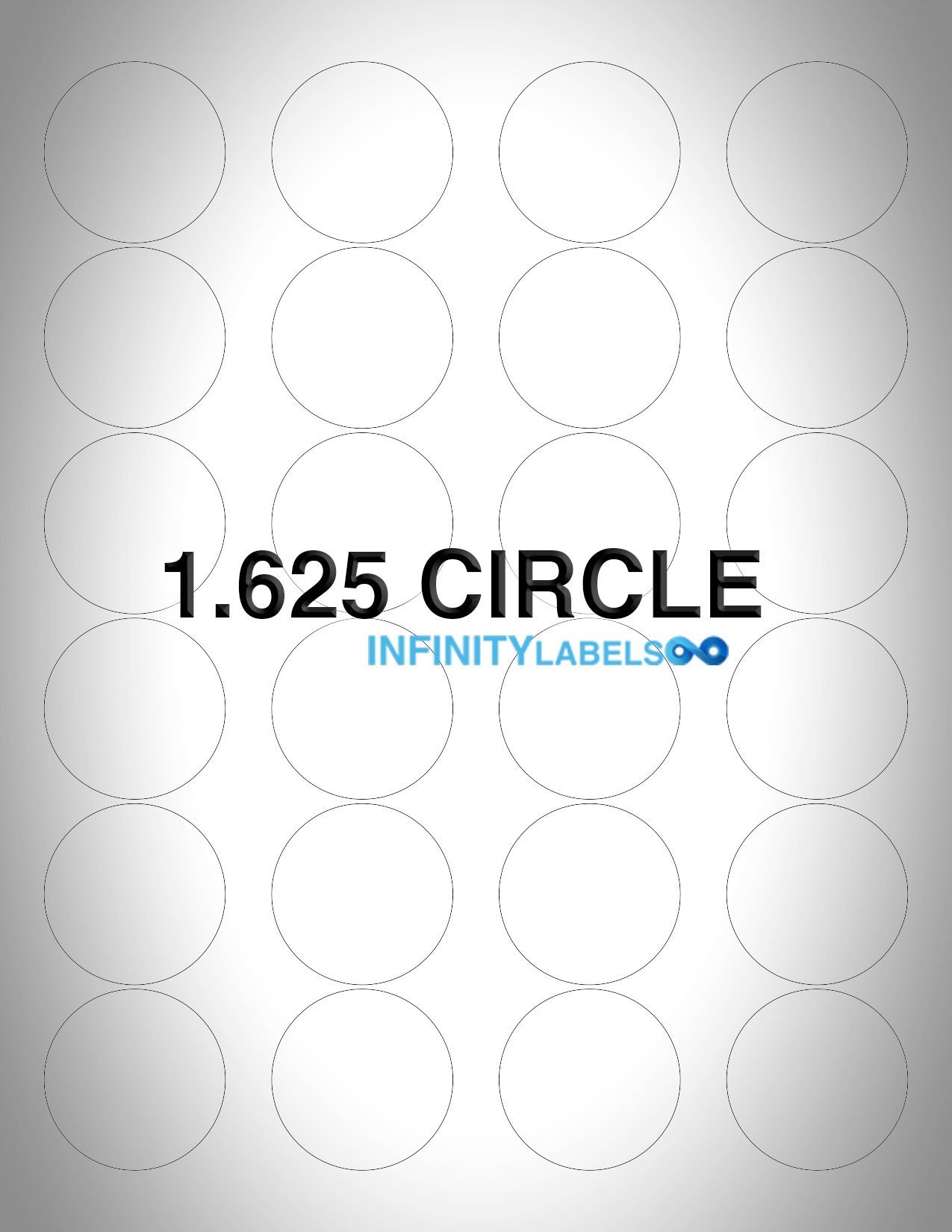 200 Laser Label Sheets, 1.625in. Circle Matte Clear Polyjet Supplied 24 Labels Per Sheet.