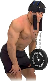 BaronHong Sports Neck Training Exerciser Harness Traps Muscle Builder Head Harness home gym for Strength Fitness(black,M) (BLACK, M)