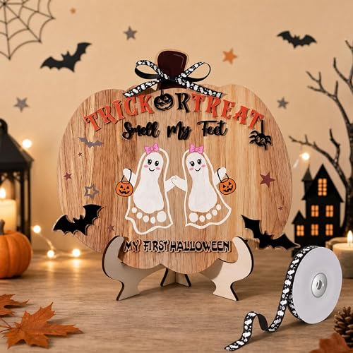 Mumufy 3 Pcs Baby First Halloween Sign Trick or Treat