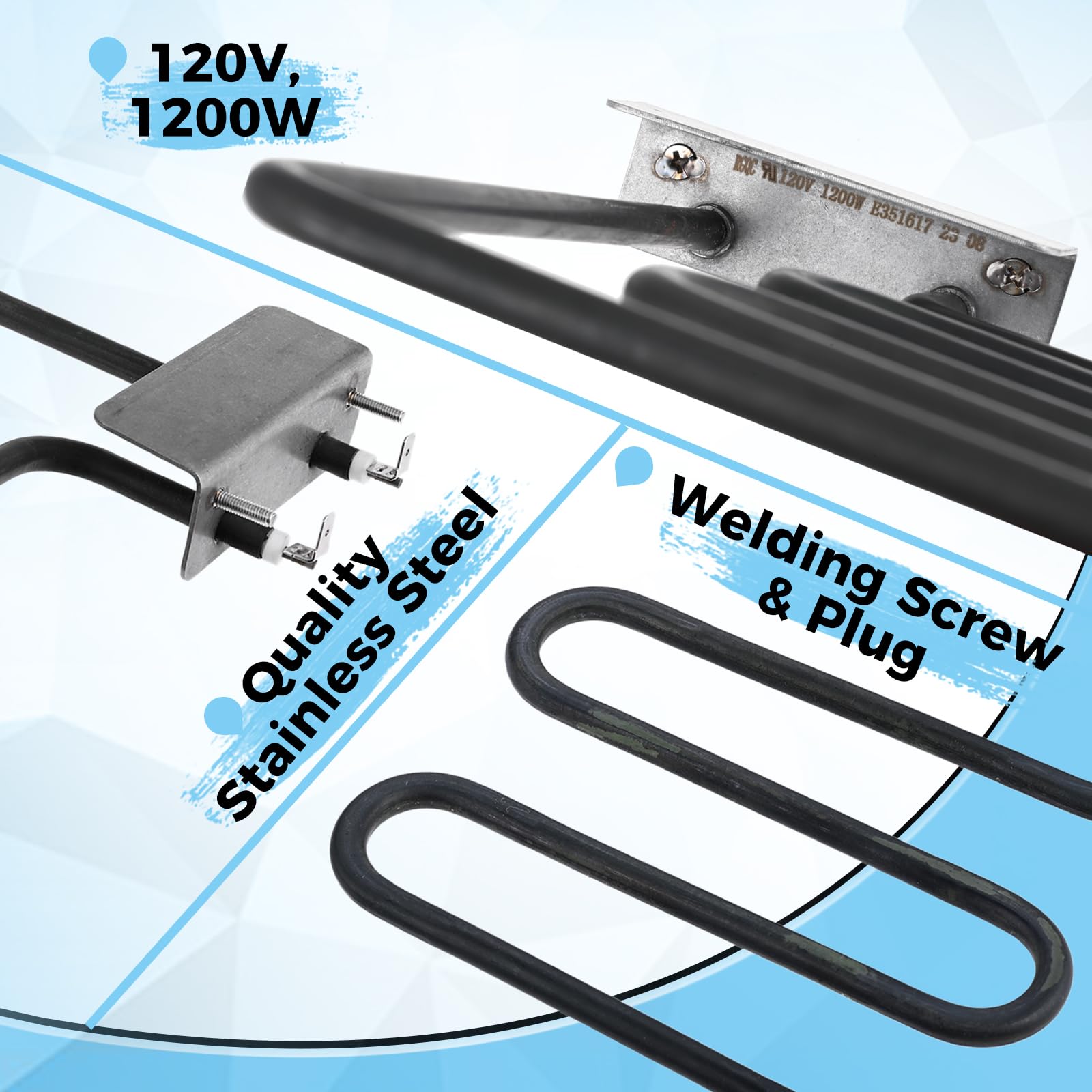 Kit de elementos calefactores para ahumadores de 1200 vatios de repuesto para ahumadores eléctricos digitales Masterbuilt de 40 pulgadas, reemplazo 9907120027 o FDES402103 3
