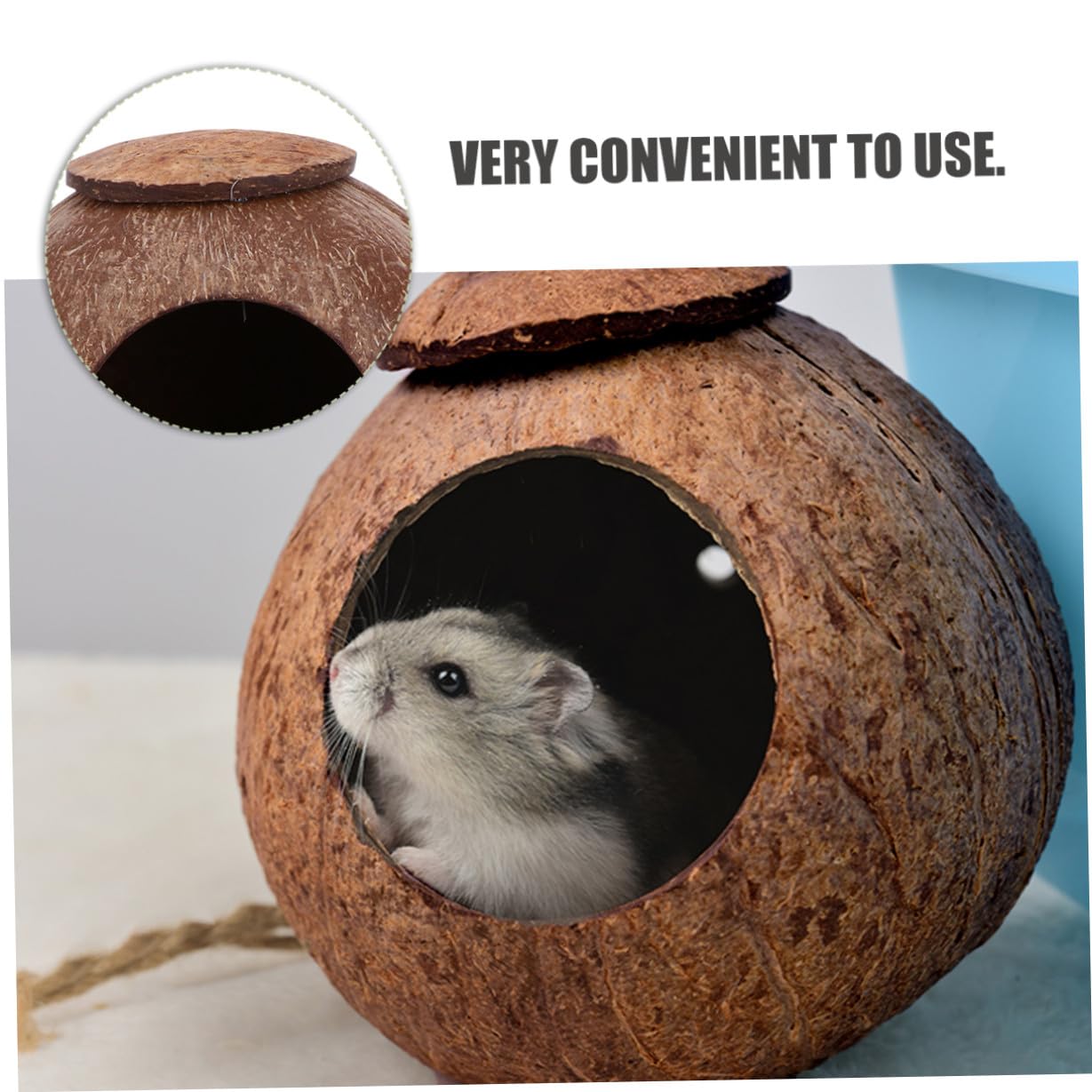 POPETPOP 2stücke Poliertes Kokosnussschalen-Nest Für Haustiere Geeignet Für Vögel Hamster Und Eichhörnchen Langlebiges Natürliches Design Mit Basis Für Gemütliche Umgebung