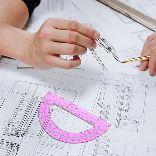 Miniatura 5 de Zonon Juego de transportador y brújula para estudiantes, juego de matemáticas de geometría para estudiantes, brújula para geometría y transportador