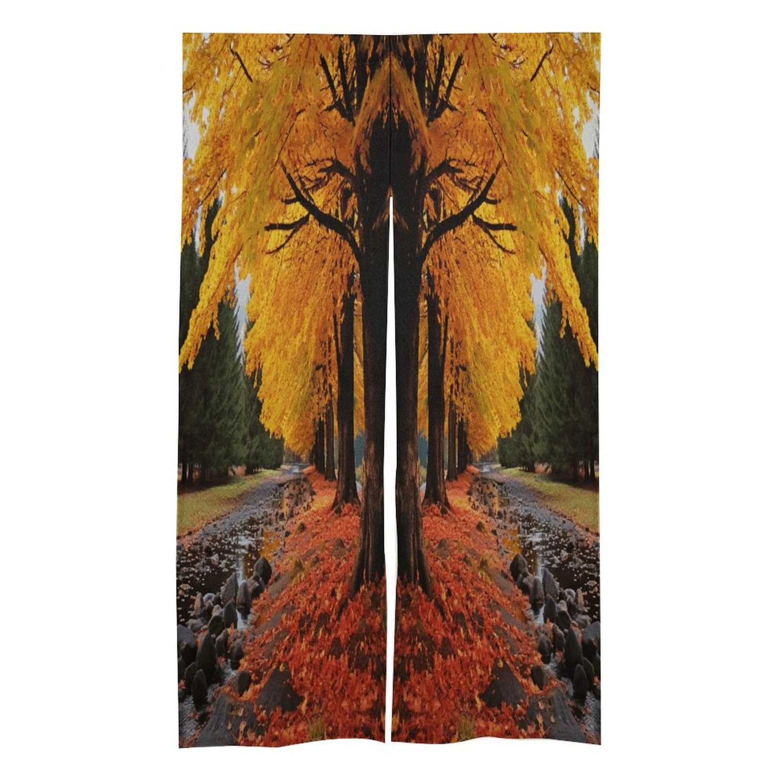 LZQPOEAS Fall Colors Door Curtain Treatment Door Tapestry Japanese Style Doorway Curtain Privacy Thermal Insulated Doorway Window Curtains for Home Restaurant Decor