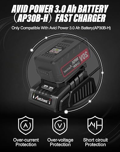 Miniatura 4 de AVID POWER Cargador rápido, solo compatible con la batería de la llave de impacto de torque AVID POWER de 330 pies-libras ACIW326ACIW326-B con