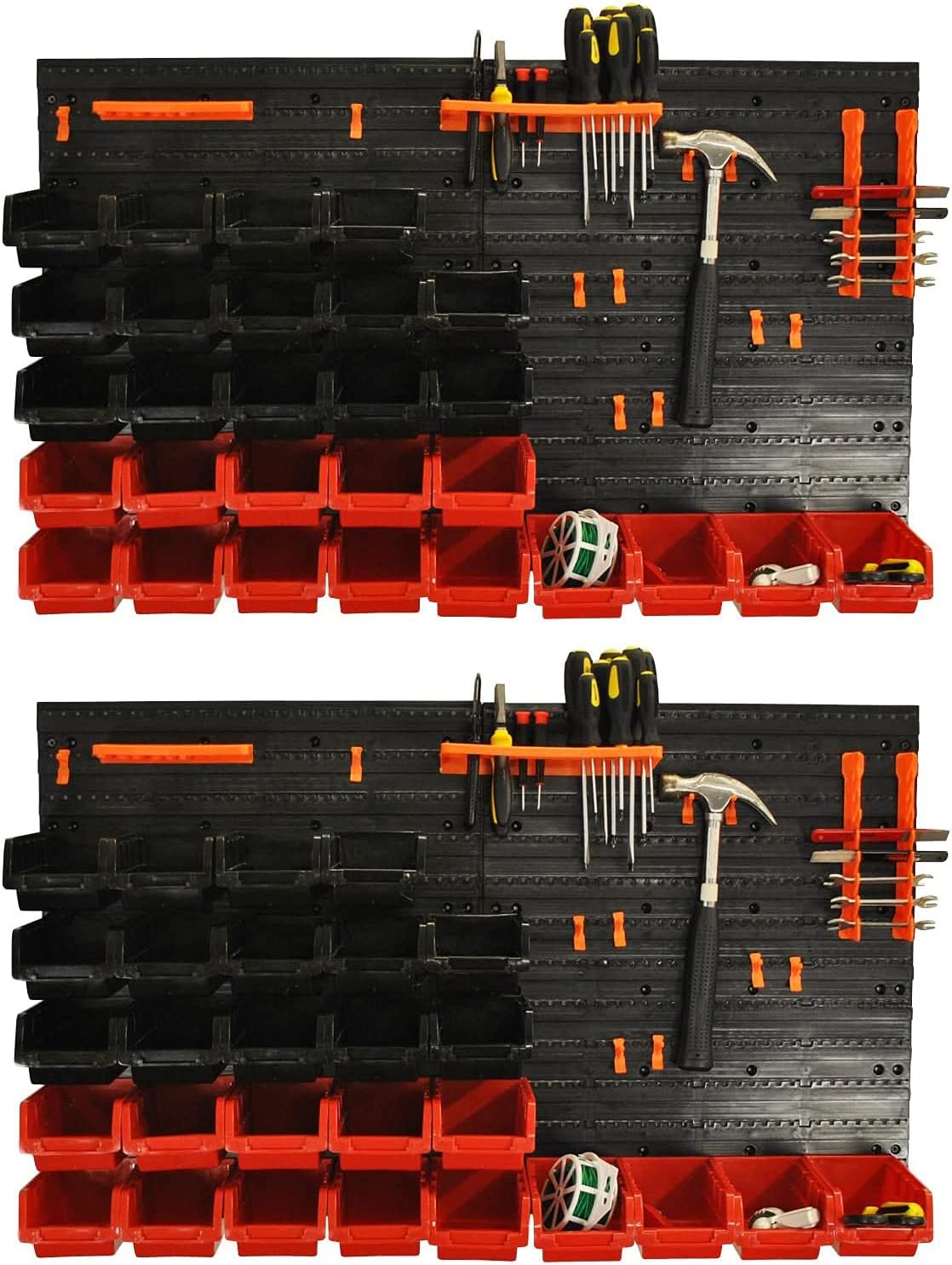 44 pcs Wall Mount Storage Organiser Bin Panel Rack (Pack of 2) Amazon