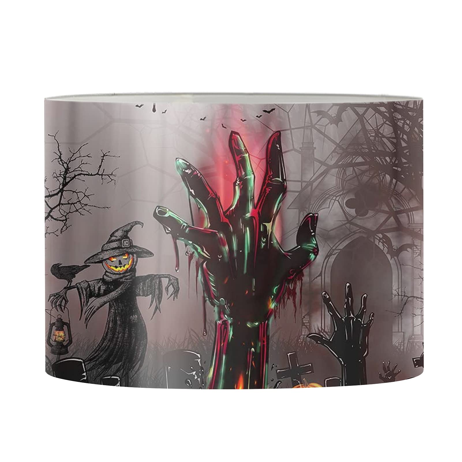 Biyejit Halloween Scarecrow Cross Hand Print Round Shaped Lampshade, Children Kids Lamp Shade Cover for Farmhouse, Office, Home Decor