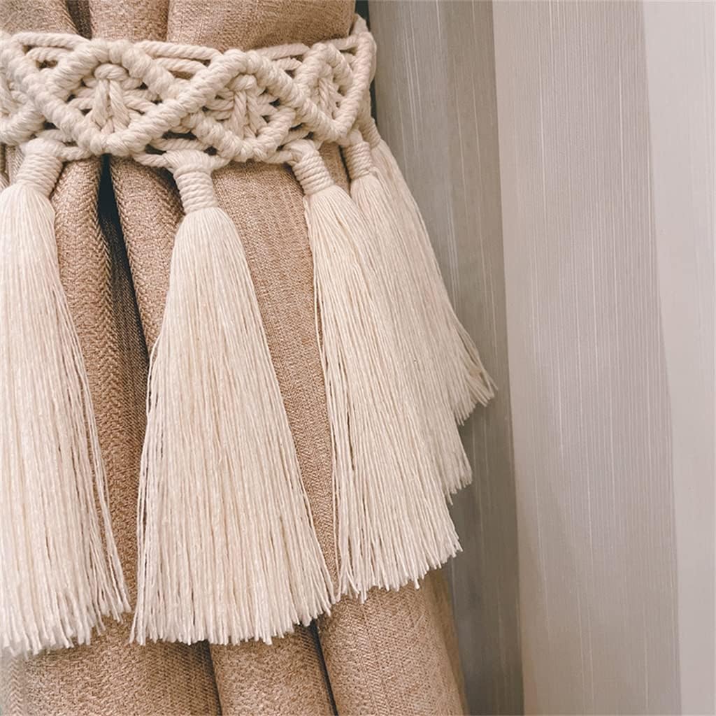 FMURY Curtain Buckle Strap Hand-Woven Bay Window Curtain Decorative Tassel Strapping Rope