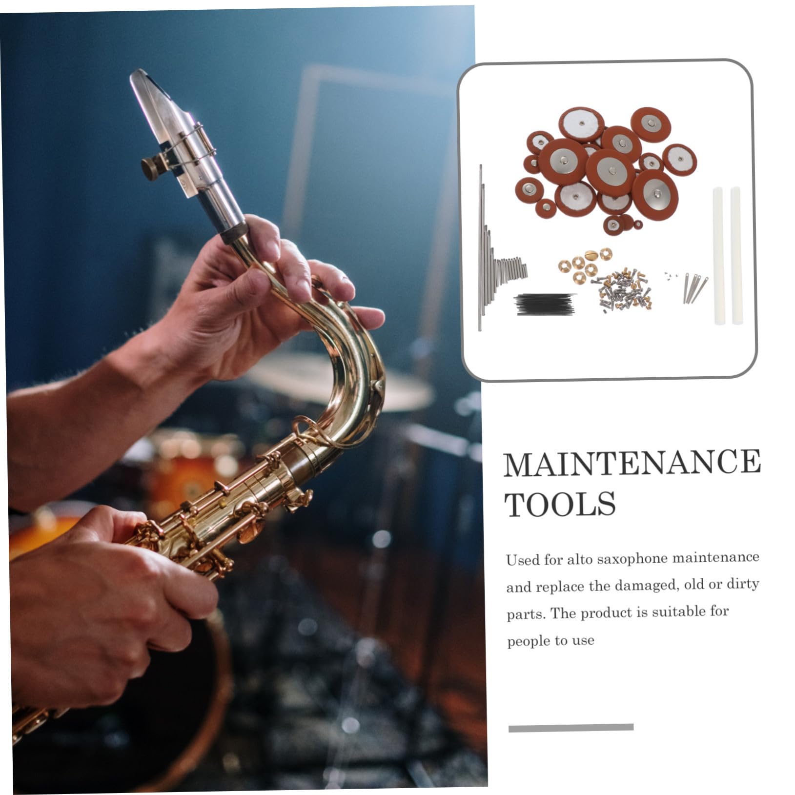 Kit di Riparazione per Sax Contralto Viti e Molle in Materiale Sintetico, Set Professionale per Manutenzione e Sostituzione Parti Danneggiate, per Musicisti e Colore Casuale