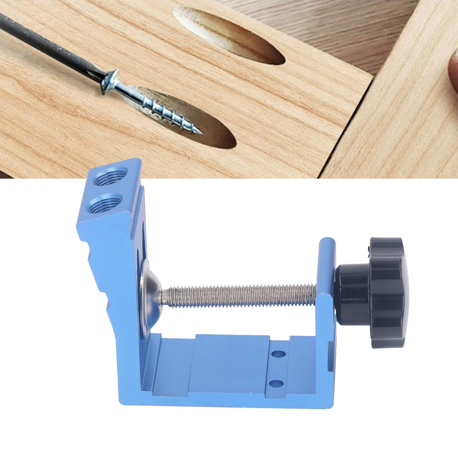 Schrägloch Stanzvorrichtung Set, 46Pcs Pocket Hole Jig Kit Holzarbeit Tasche Dübel Loch Jig + Bohrer + Dübel, Aluminiumlegierung Schrägloch Führungen Gelenk Winkel Werkzeug