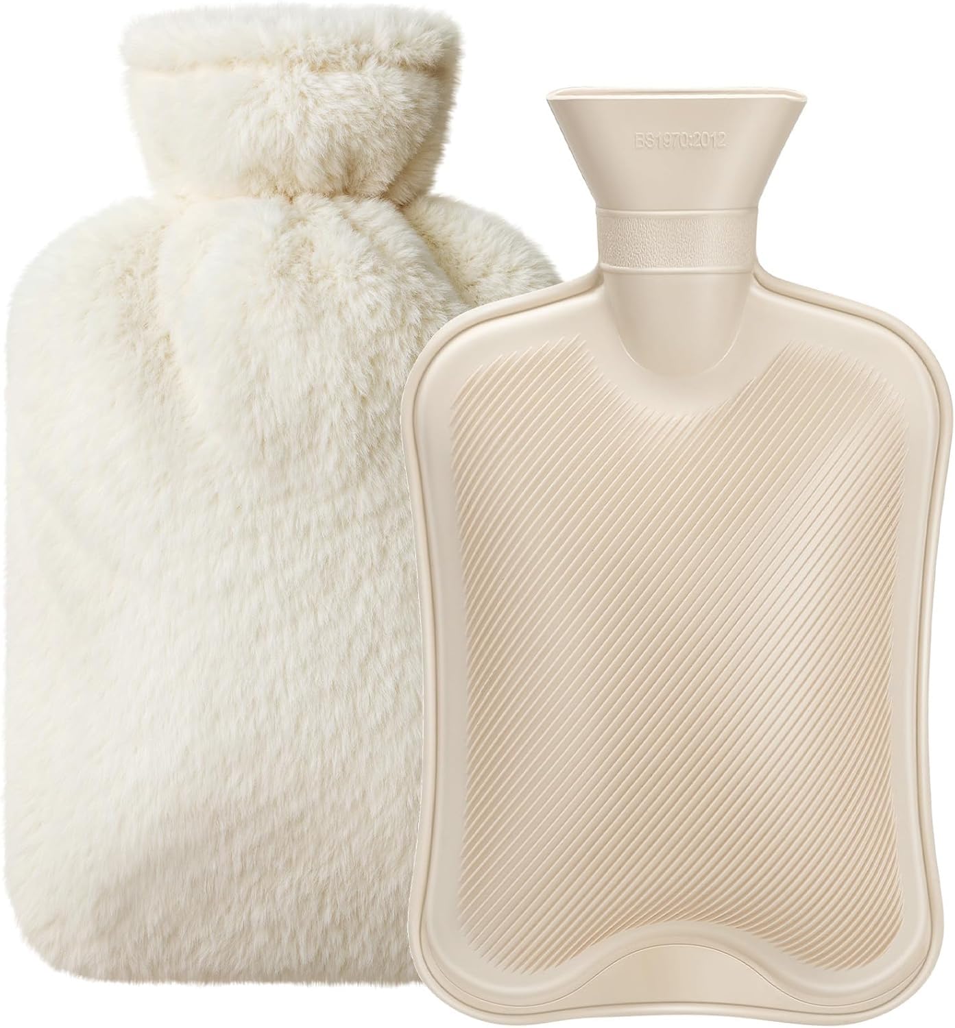 TGOPIT Hot Water Bottle with Soft Cover - 2L Large - Classic Hot Water Bag for Pain Relief, Neck and Shoulders, Feet Warmer, Menstrual Cramps, Hot and Cold Therapy - Great Gift for Women(Multi)