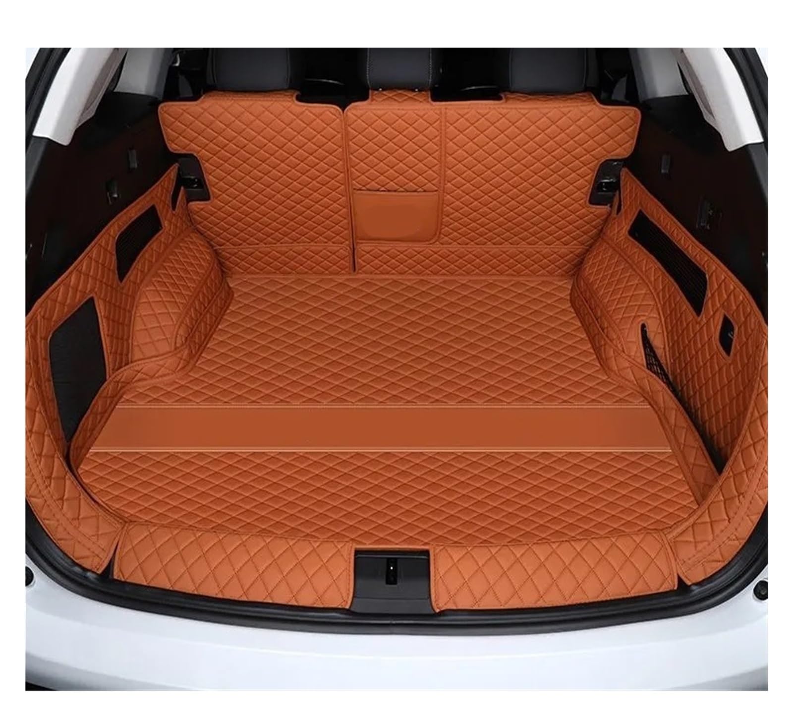 Für XPeng G9 2023–2026, 2024, 2025: Wasserdichte Kofferraumabdeckung Mit Kratzschutz, Kofferraummatte, Innenraumschutz, Zubehör Auto-Kofferraummatte(Orange Full Surround)