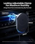 Chargeur de voiture Anker Prime MagSafe, chargeur sans fil certifié Qi2 25W avec refroidissement TEC, aimants puissants, support de ventilation pour iPhone 17-12 Series (vérifiez la compatibilité de la ventilation, comprend un adaptateur de 60W)