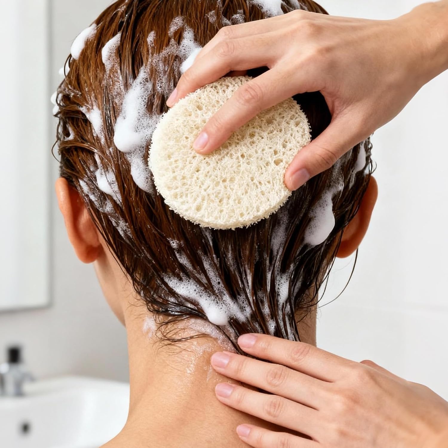 25 PCS Natural Loofah Exfoliating Face Scrub Pads, 2.36in Face Body Scrub Pads, Loofa Sponges Facial Exfoliating Pads for Makeup & Dead Skin Removal, Cleansing Skin for Women and Men - Image 6