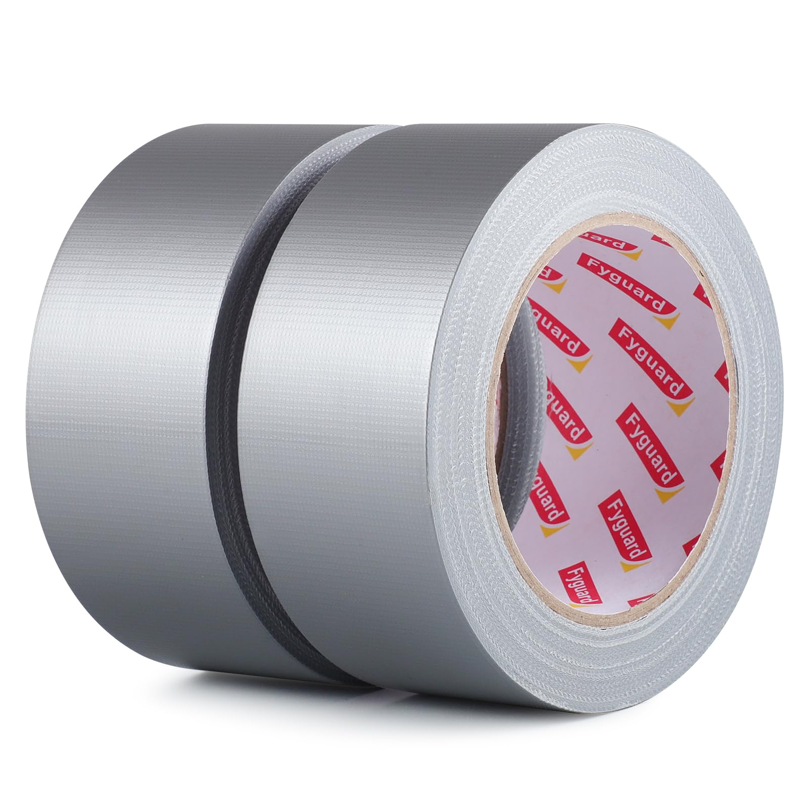 Fyguard 2 Rolls Duct Tape Silver-Gray, 48mm x 28m Polyethylene Gaffa Tape 210μ Strong Repair Tape PVC for a Variety of Surfaces, Repair Fastening Reinforcing