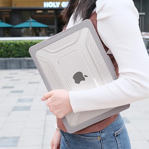 Miniatura 69 de Batianda Funda mejorada para MacBook Air de 15 pulgadas modelo 2025 2024 2023 versión M4 M3 M2 A3241/A3114/A2941, carcasa rígida protectora Gris