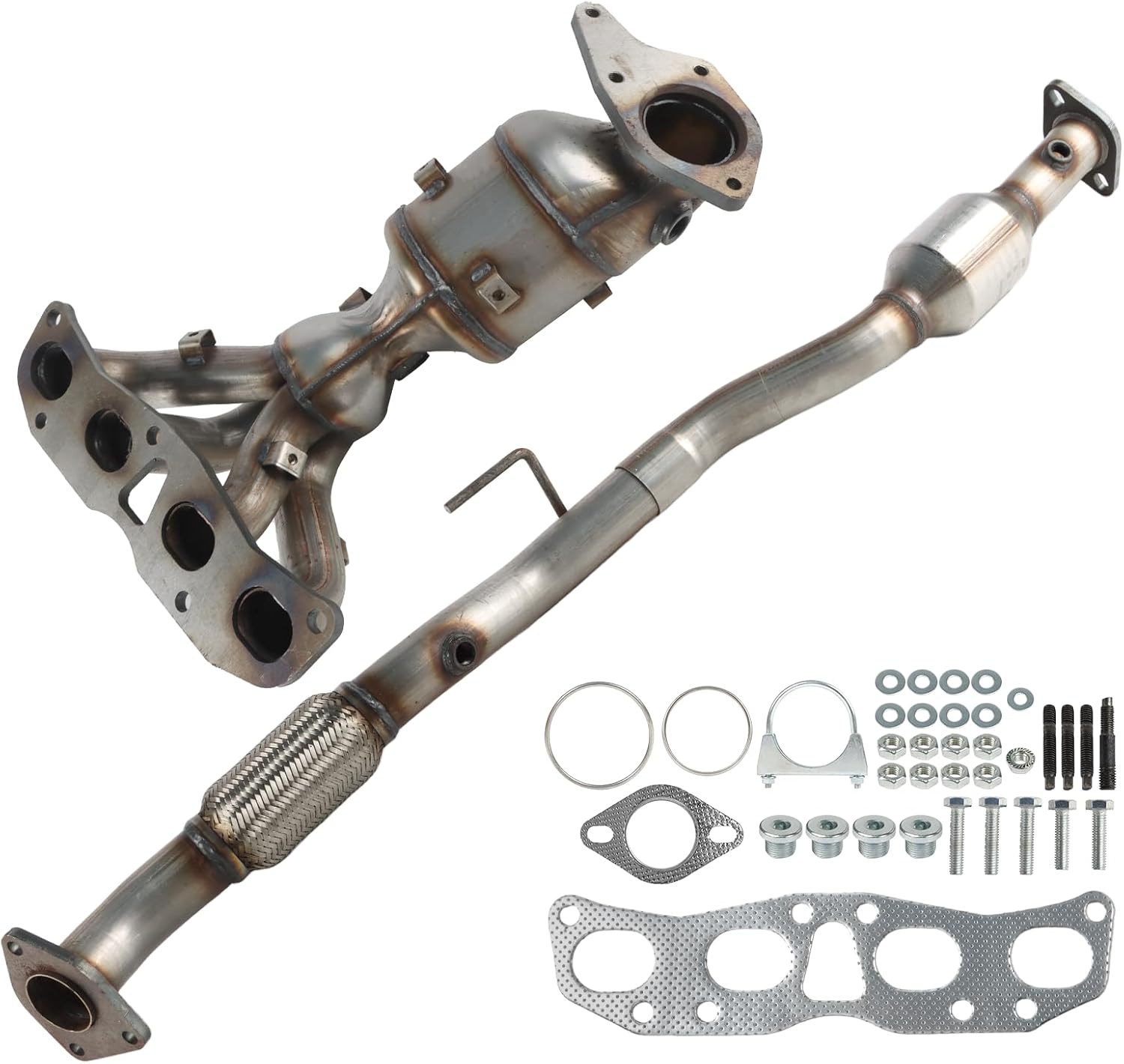 Front and Rear Catalytic Converter Compatible with Nissan Altima 2007-2012 2.5L, Exhaust Manifold Catalytic Convertor 643090 54782 40919 40800 641302