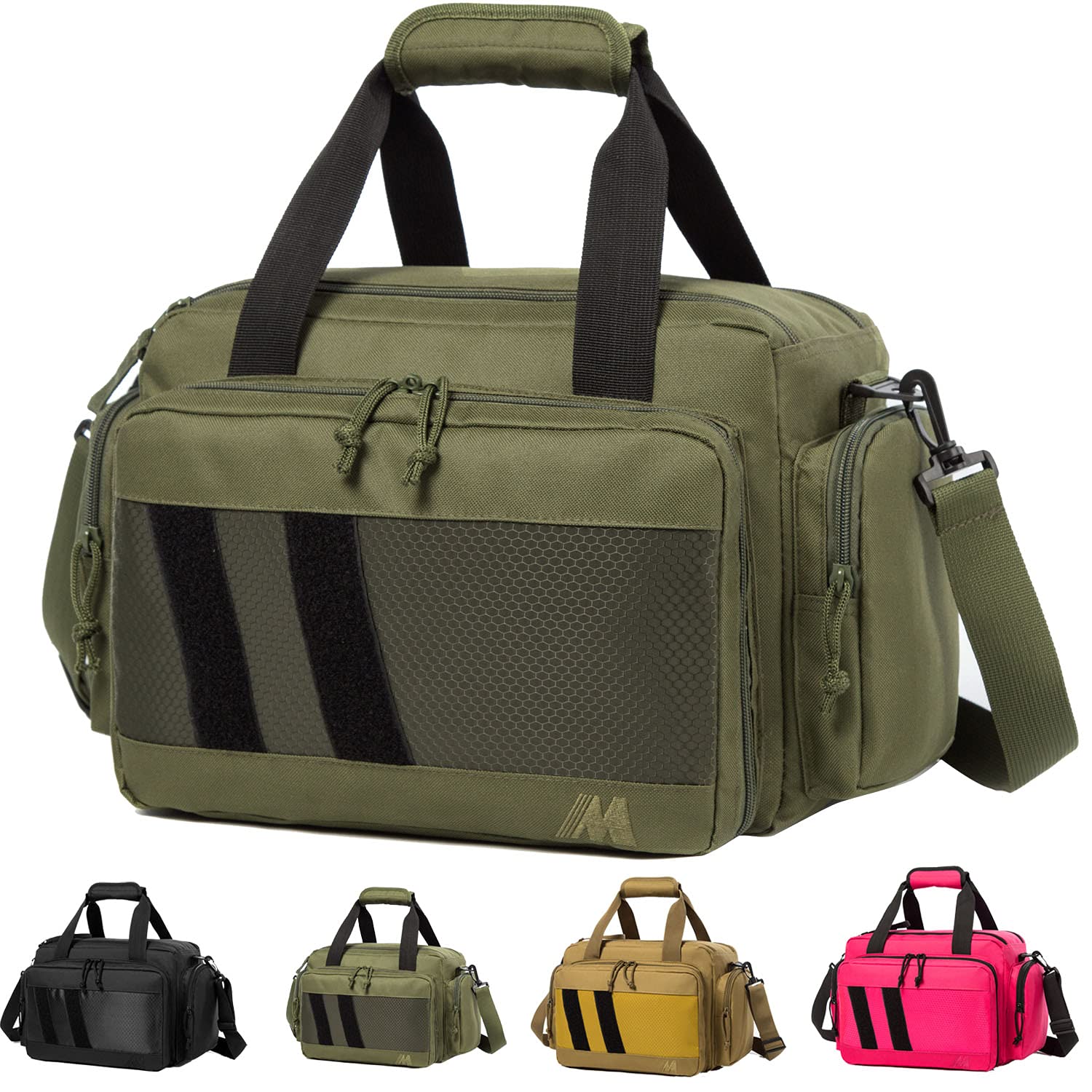 Range Bag - Tactical Gun Bag for Handguns, Pistols and Ammo. Padded Shooting Duffle Bag for Hunting, Sport