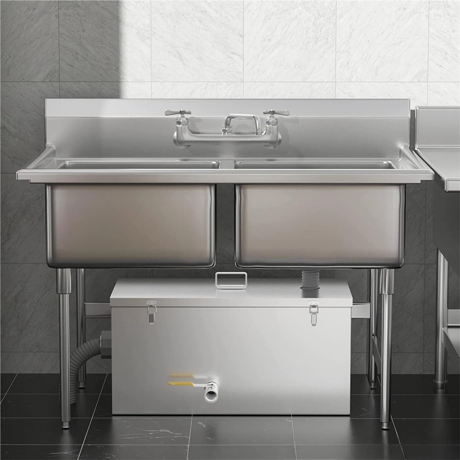 Separator tłuszczu ze stali nierdzewnej do kuchni, komercyjny zbiornik separatora wody i oleju, wytrzymały zbiornik filtra oleju do cateringu, restauracji i usług gastronomicznych 9LBS