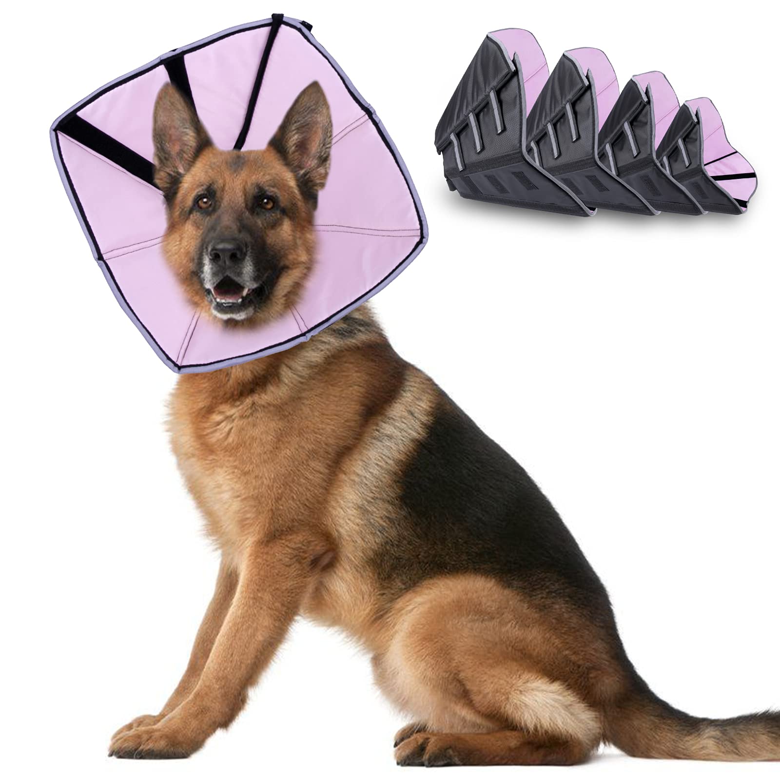 NA Dog Cone, Soft Pet Recovery Collar After Surgery, Reflective Strip