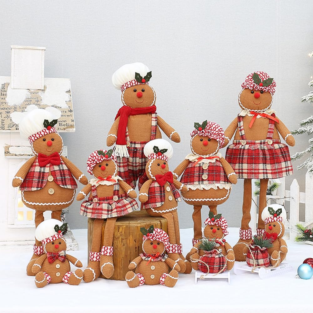 Peluche Bonhomme En Pain D'Épice - Décoration De Noël Mignonne Et Douce - Environ 20 Cm, Parfaite Pour La Table, Le Sapin Ou Le Canapé