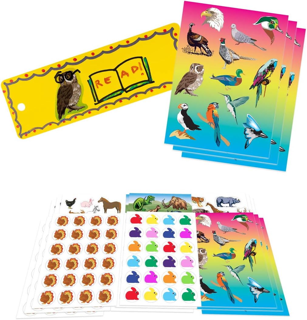 Hygloss Products Art Activity for Kids for Younger Children Preschool Make 35 Bookmarks with 18 Sheets of Animal Stickers