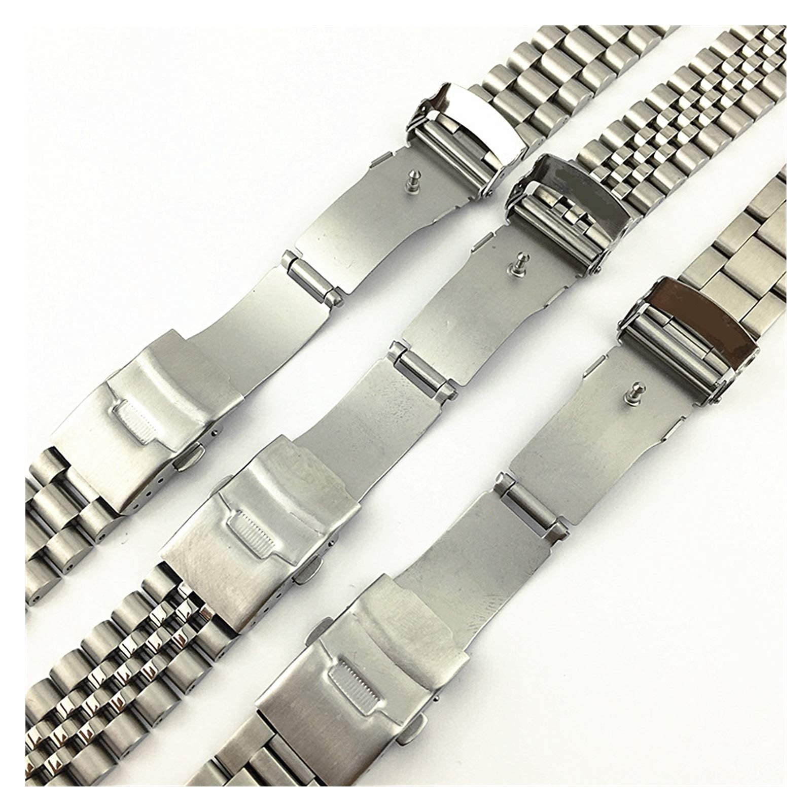 Bracelets de Montre en Acier Inoxydable Bracelet en Acier Inoxydable Poli(Silver,22mm)