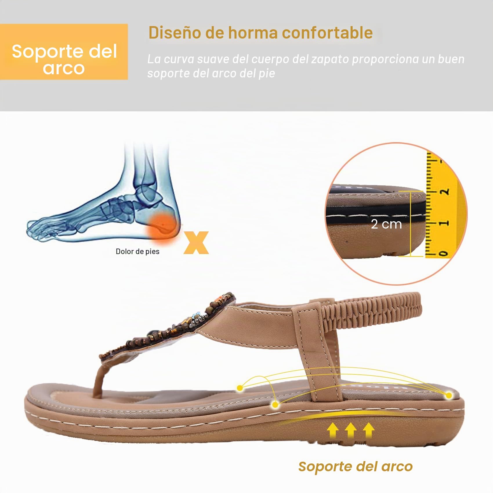 Ulogu Sandalias Mujer Verano Chanclas Sandalias de Vestir Plana Bohemia con Pedrería Sandalia con Tiras Talla 36-42