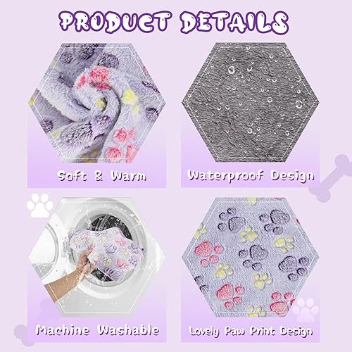 Miniatura 3 de YUEPET Mantas impermeables para perros, paquete de 6 mantas lavables para perros para cama, sofá, protector de forro polar de franela para