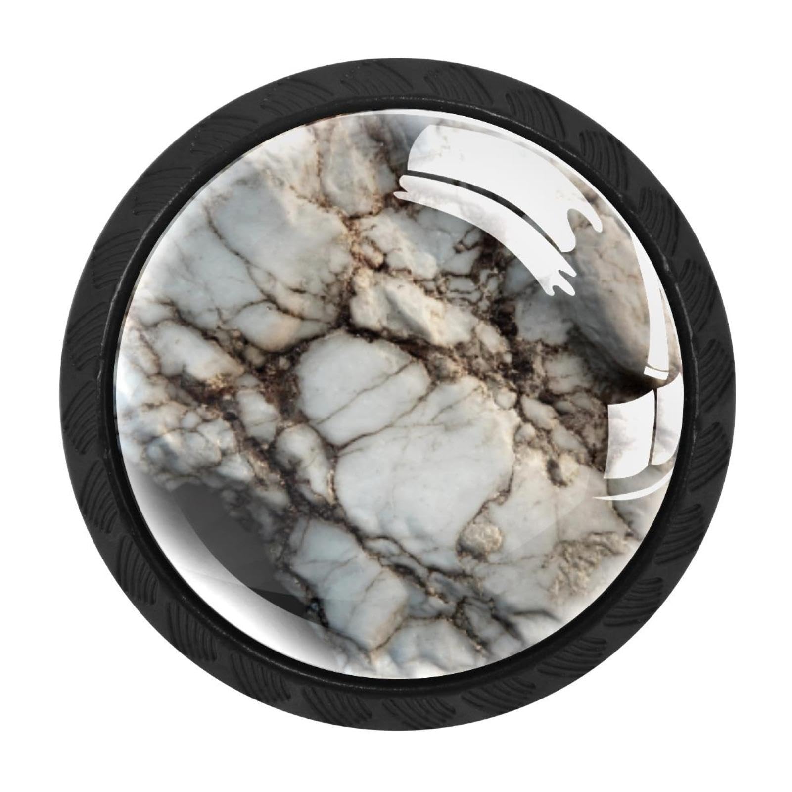 CHENZZZZ Marble Texture Drawer Knobs Pull Handle Crystal Glass Circle Shape Cabinet Drawer Pulls Cupboard Knobs with Screws for Kitchen Cupboard Dresser Wardrobe etc
