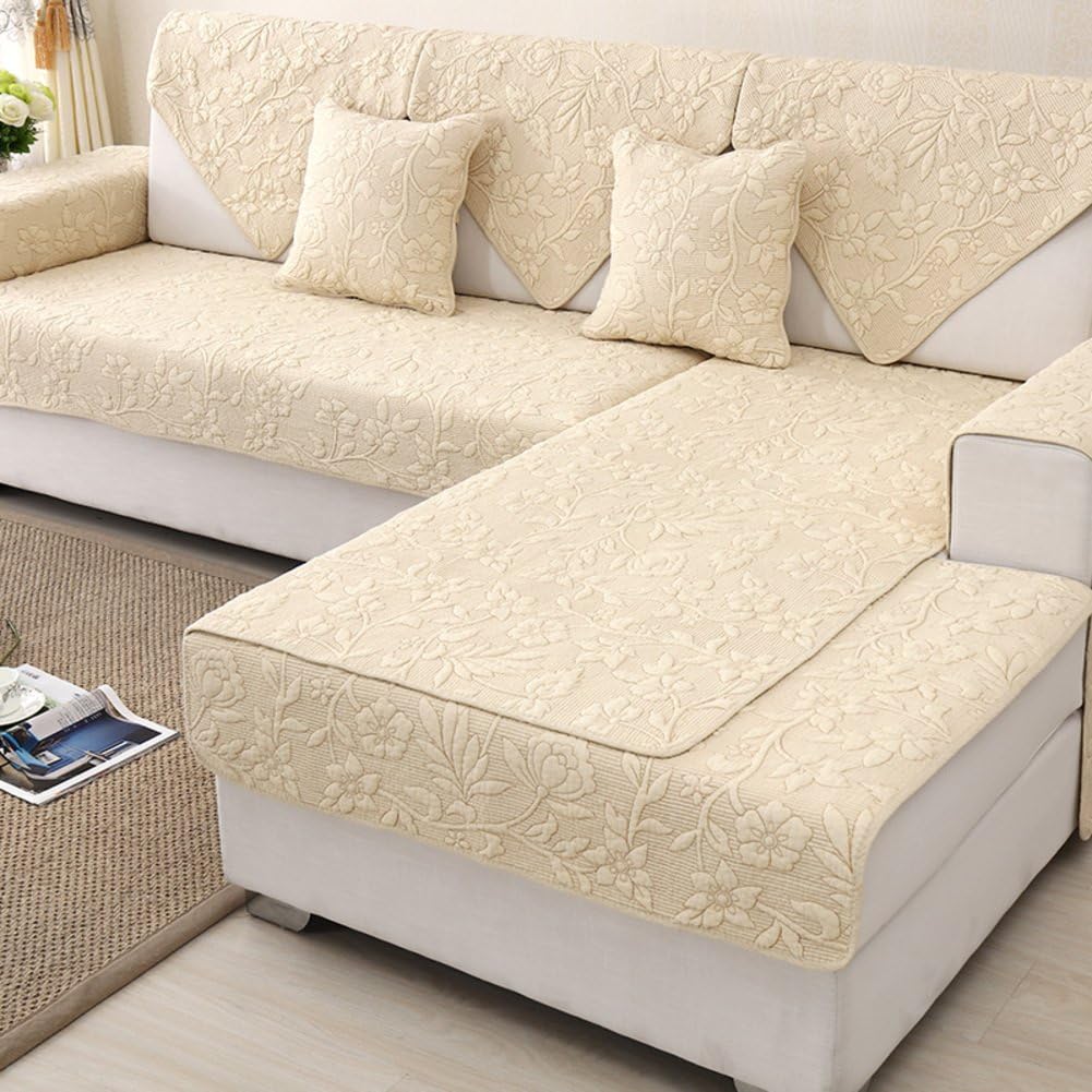 HYDBFKJUBVFU Simple modern sofa towel covers,Cotton cloth universal sofa cover protector for living room cover sets for sofa four seasons anti-slip sofa slipcovers-J 28 * 28 in* 3